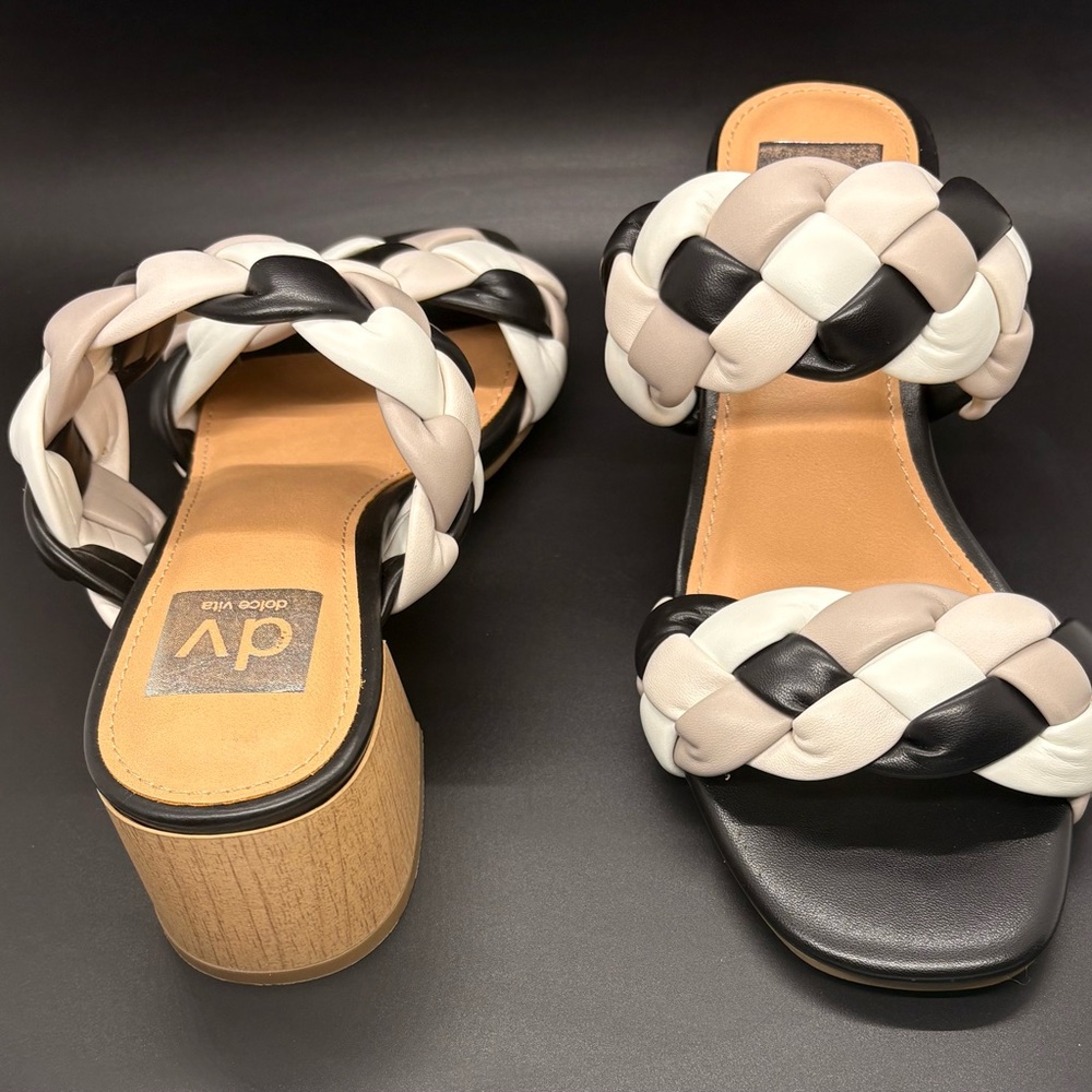 DV by Dolce Vita Women's Braided Sandals - Black, White, Tan